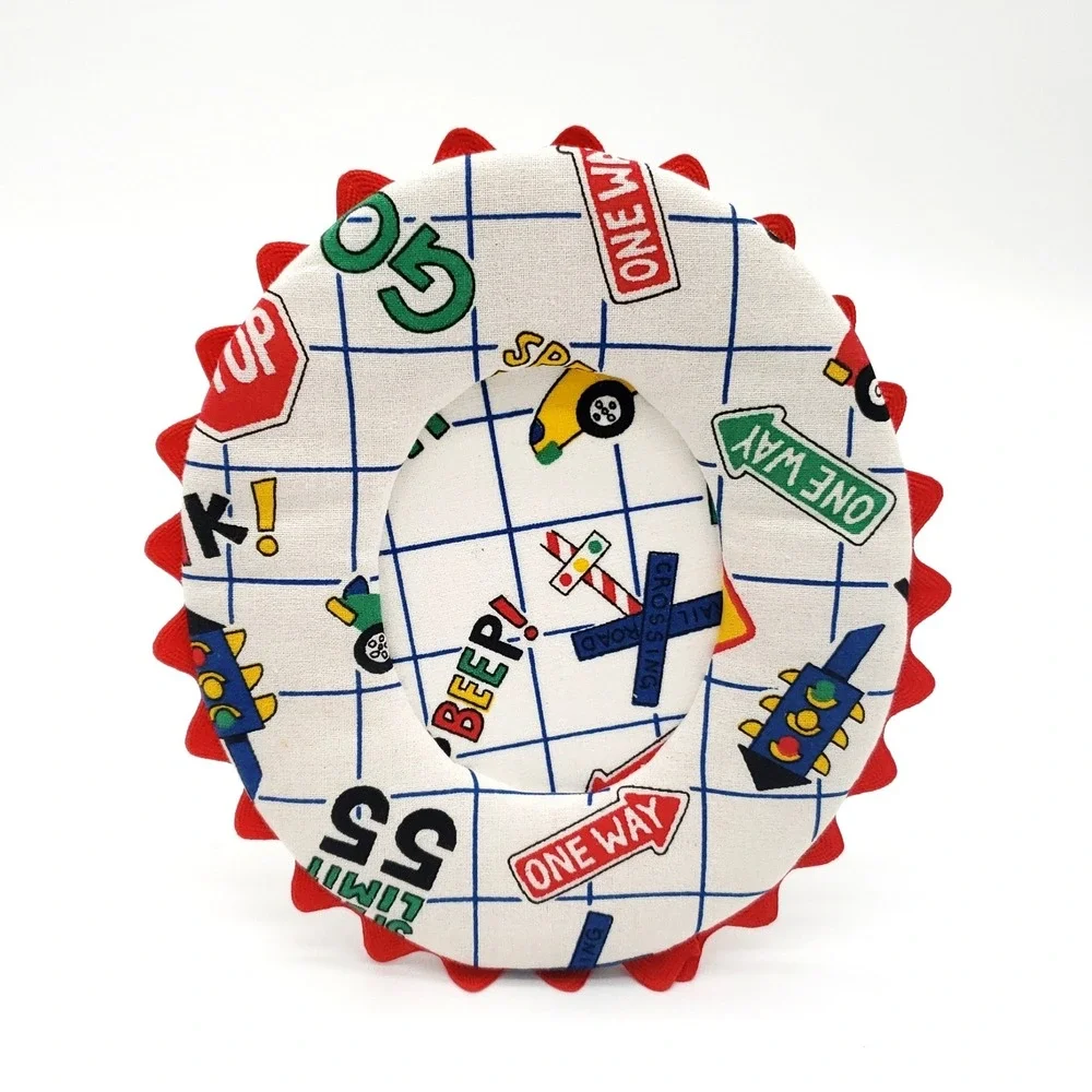 Vintage Fabric Kids Picture Frame Transportation Cars Traffic Signs Decor